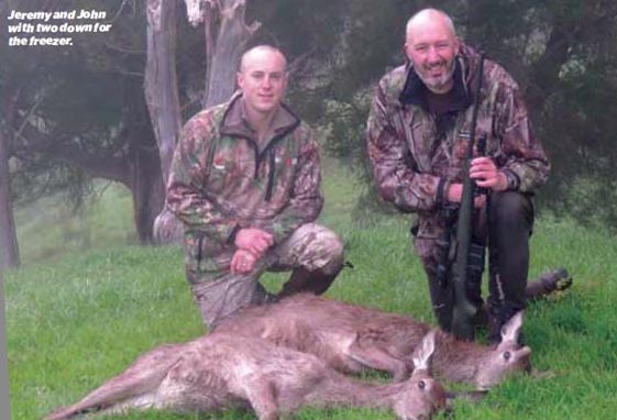 Jeremy and John with two down for the freezer.